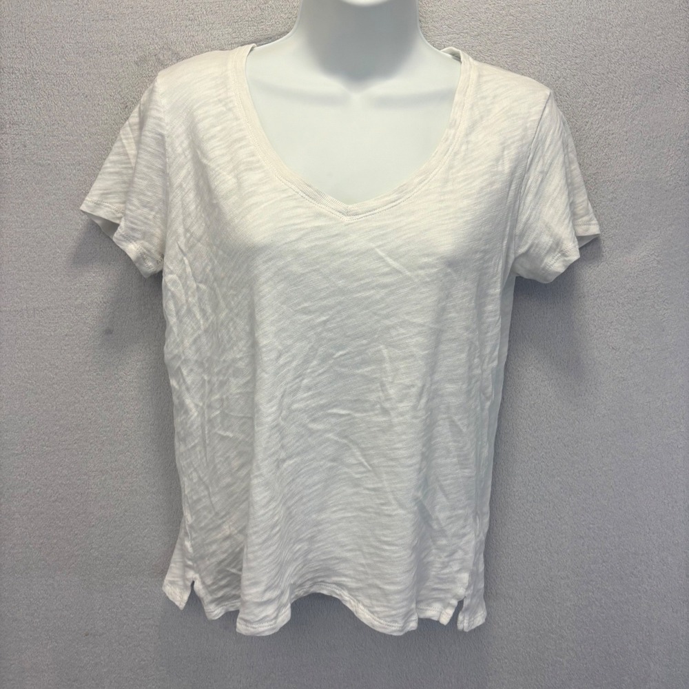ATM Anthony Thomas Melillo Slub Jersey Schoolboy V-Neck Tee T-Shirt Womens Small